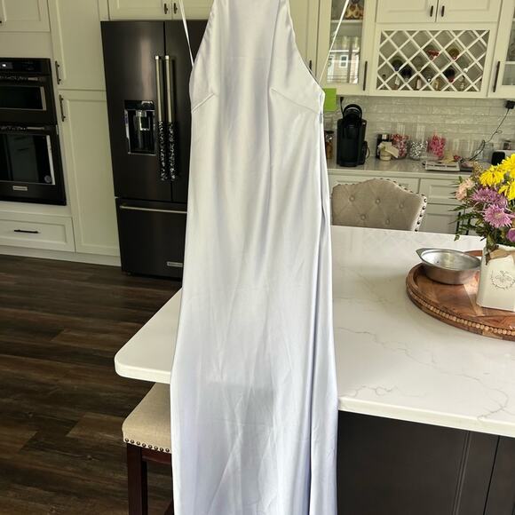 Zara Icy Blue SATIN DRESS WITH SPAGHETTI STRAPS NWT Size  XXL - Picture 10 of 16